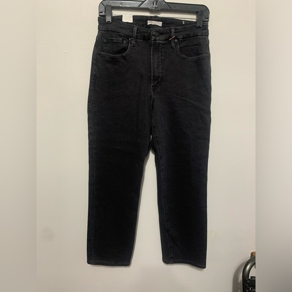 Good American Good Legs Black Straight Jeans Women's Stretch Denim Sz 10/30 - Picture 8 of 15